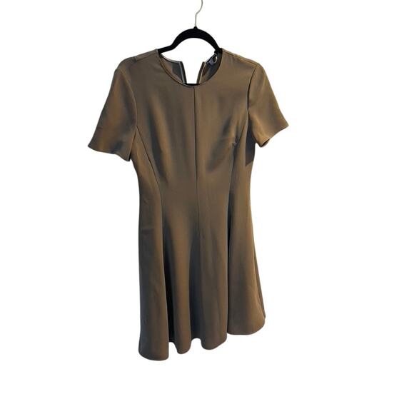 Theory Taupe Short-Sleeve A-Line Dress – Size 4 - Picture 3 of 7